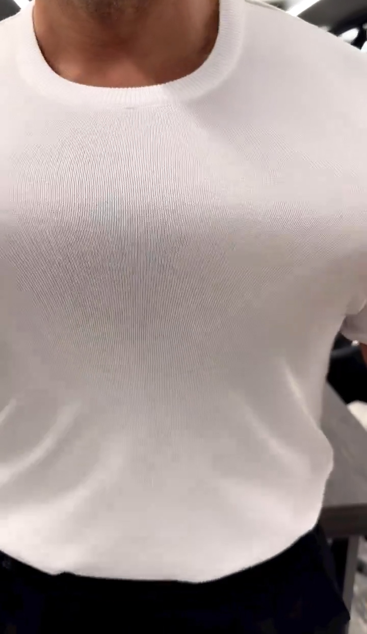Men's cotton crew neck versatile solid color T-shirt