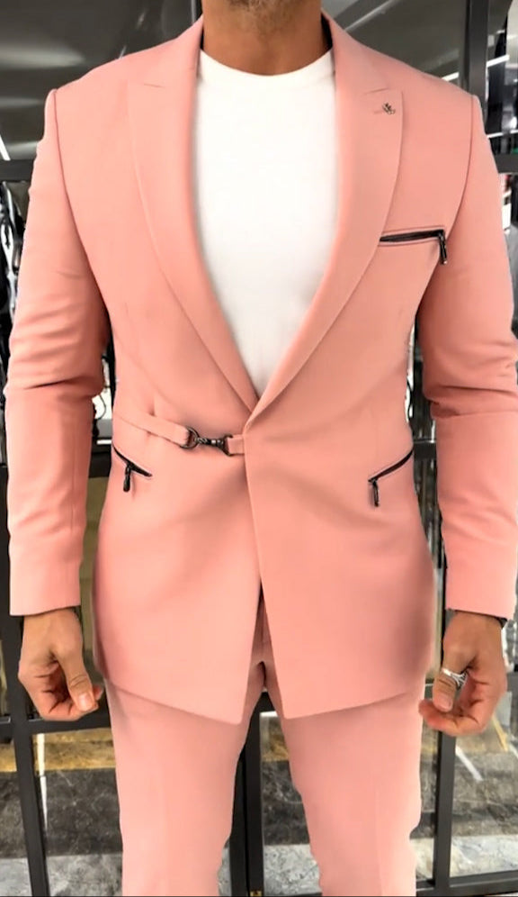 Men's velvet lace-up casual suit