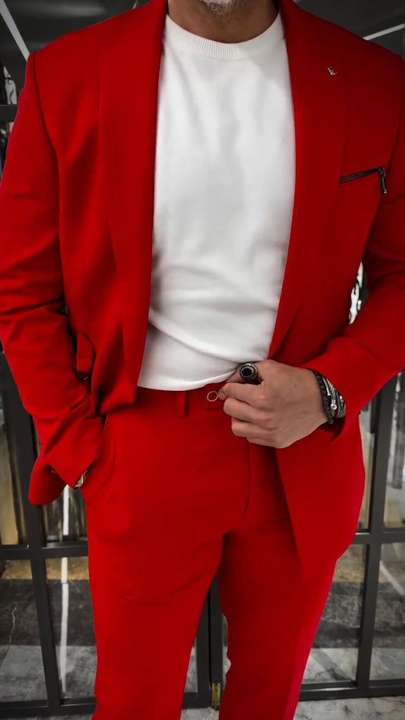 Men's velvet lace-up casual suit