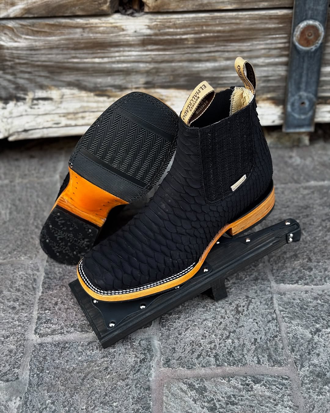 Genuine leather crocodile boots