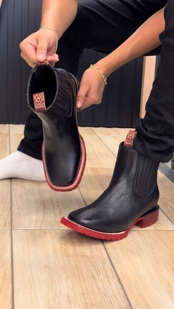Men's leather non-slip red bottom shoes