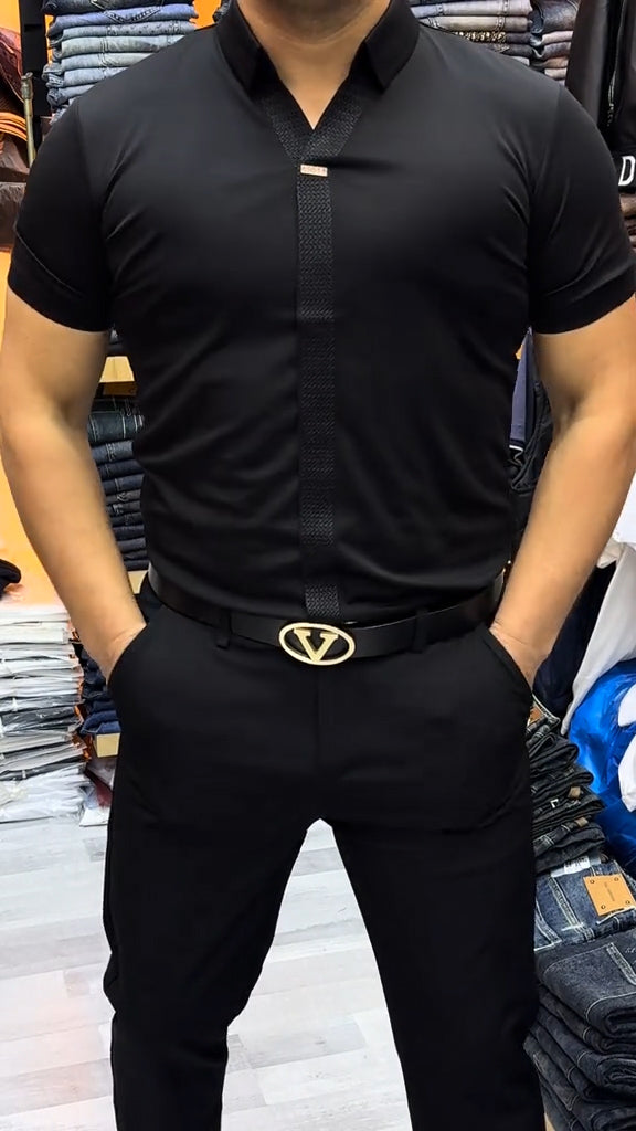 Men's Short Sleeve Stretch Breathable Casual Shirt