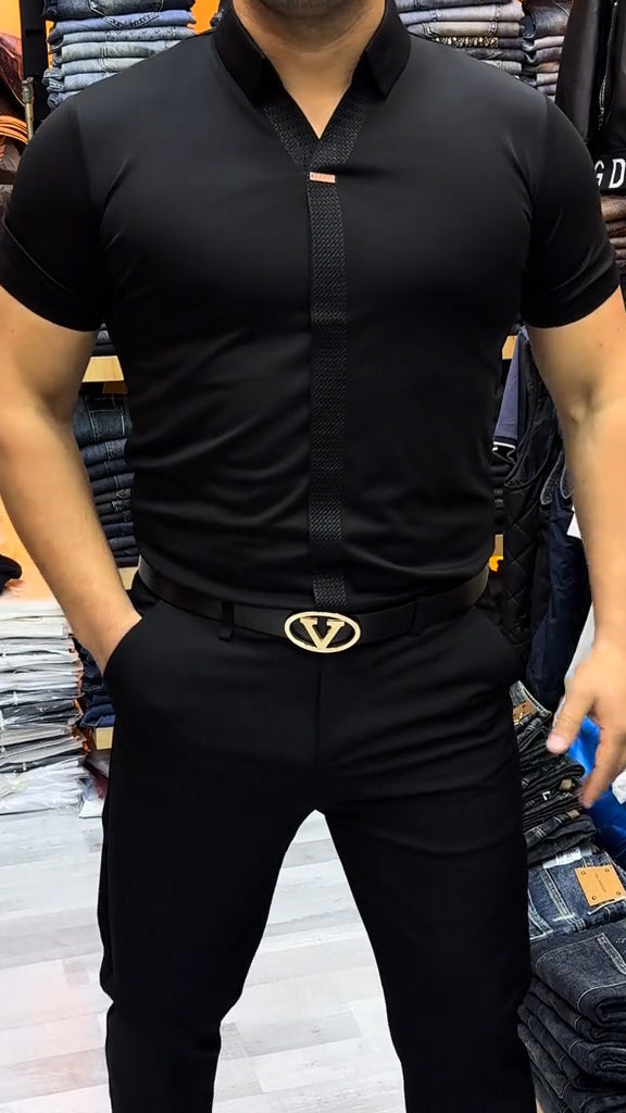 Men's Short Sleeve Stretch Breathable Casual Shirt