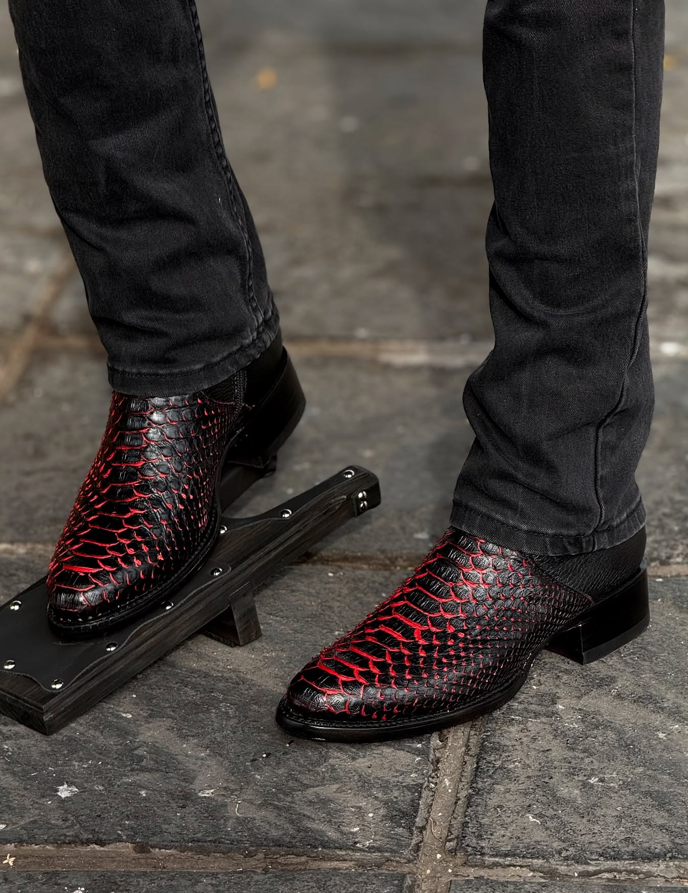 2025 Original Red Python Cowboy Boots