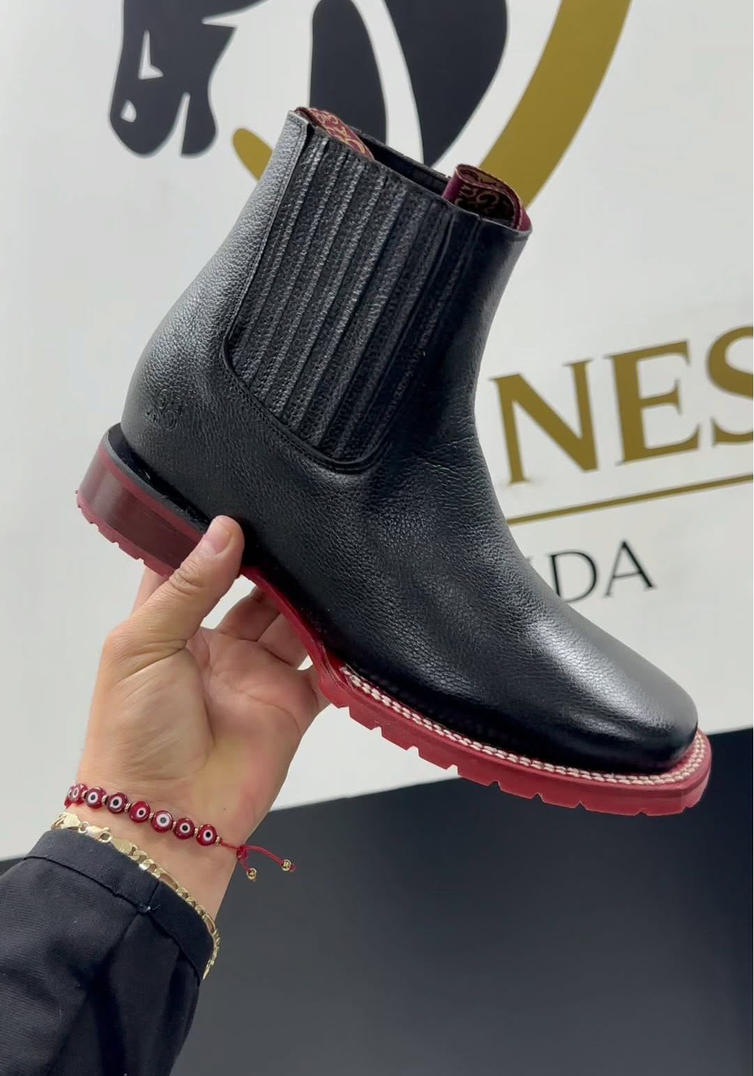 Men's leather non-slip red bottom shoes