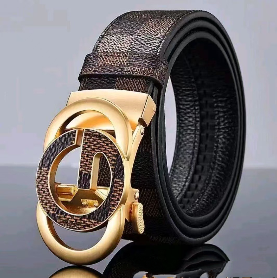 Men's Cowhide Metal Letter Colorblock Fashion Belt