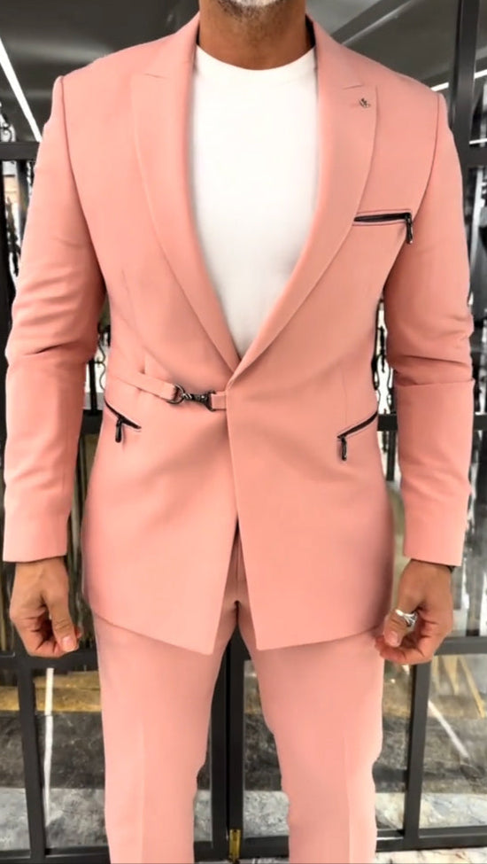 Men's velvet lace-up casual suit