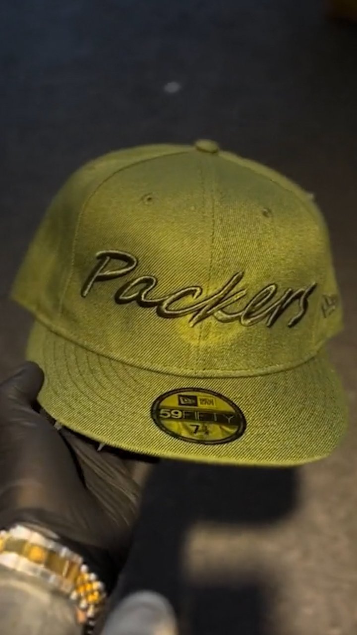 Olive Green Embroidered Fashion Cap