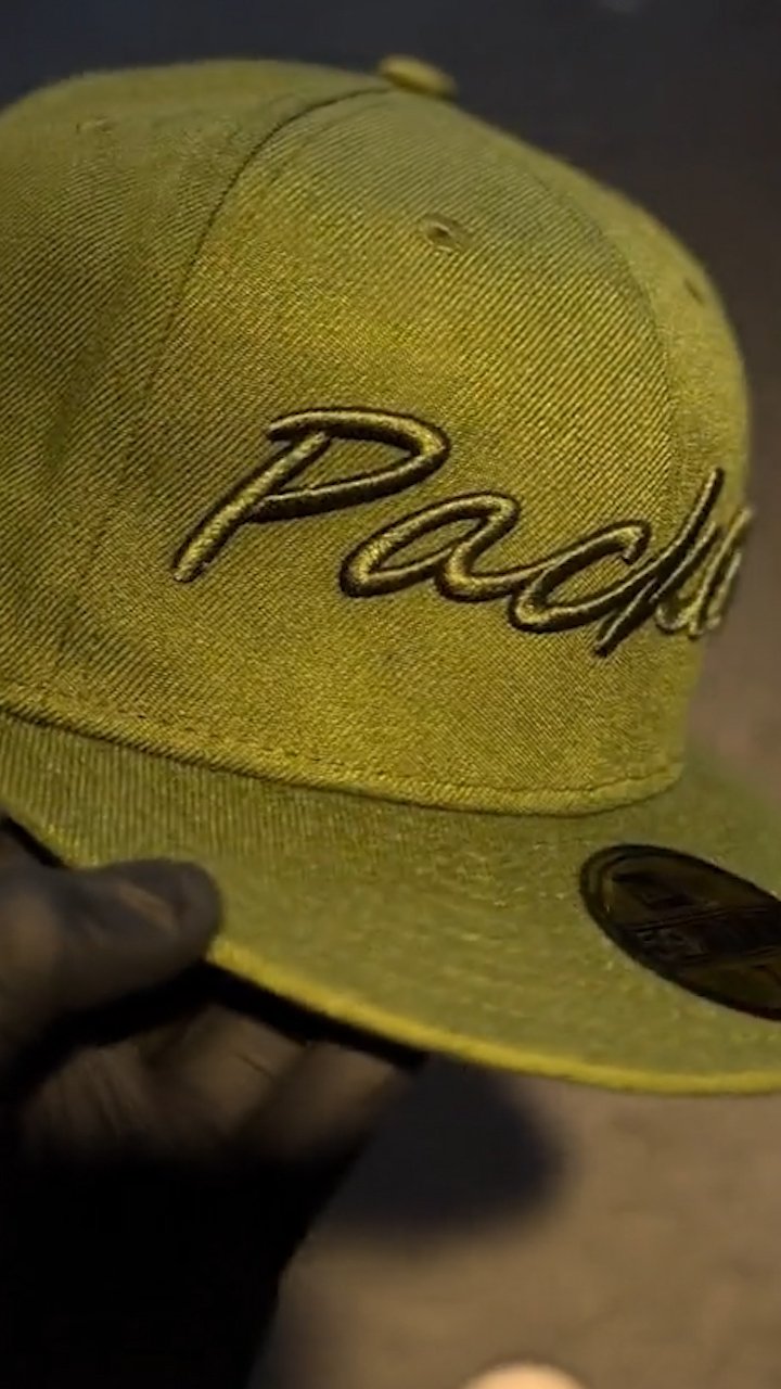 Olive Green Embroidered Fashion Cap