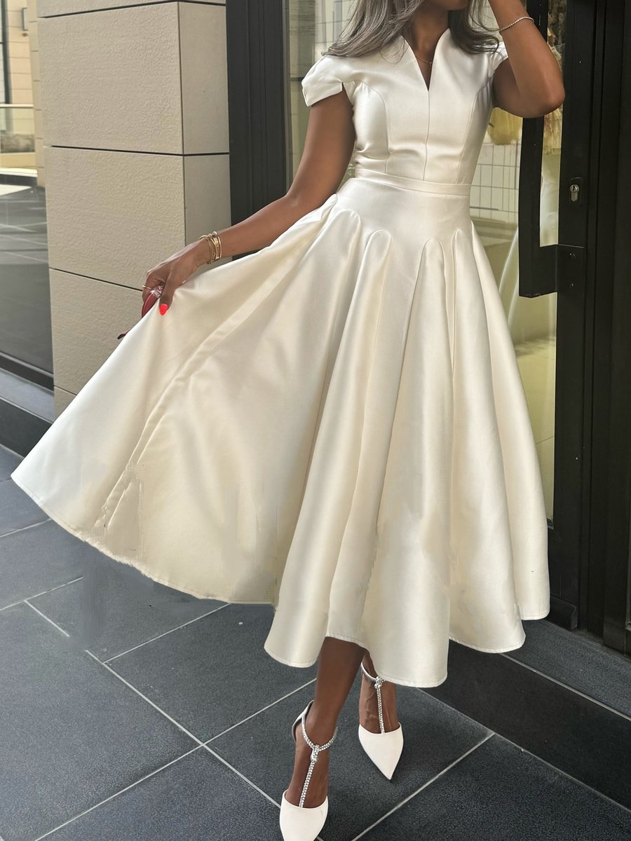Elegant Short Sleeve Party Dress