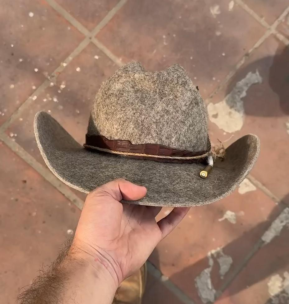 Western wool felt cowboy feather hat