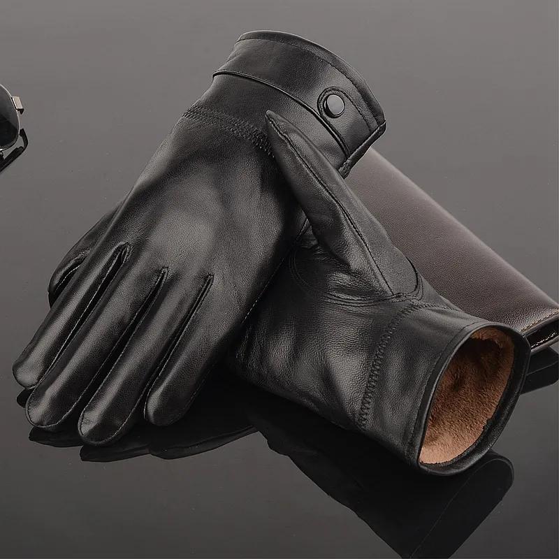 2024 Black Goatskin Men's Driving Gloves