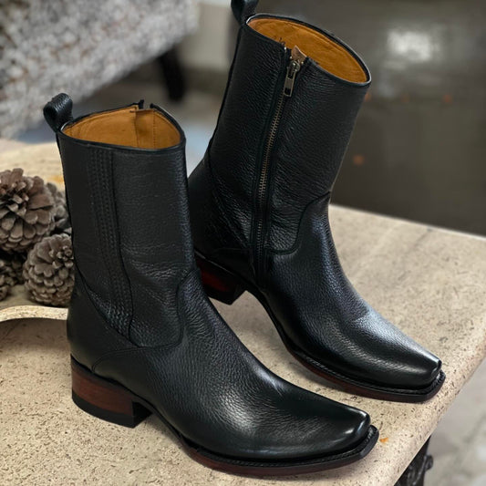 New Original Deerskin Zipper Cowboy Boots