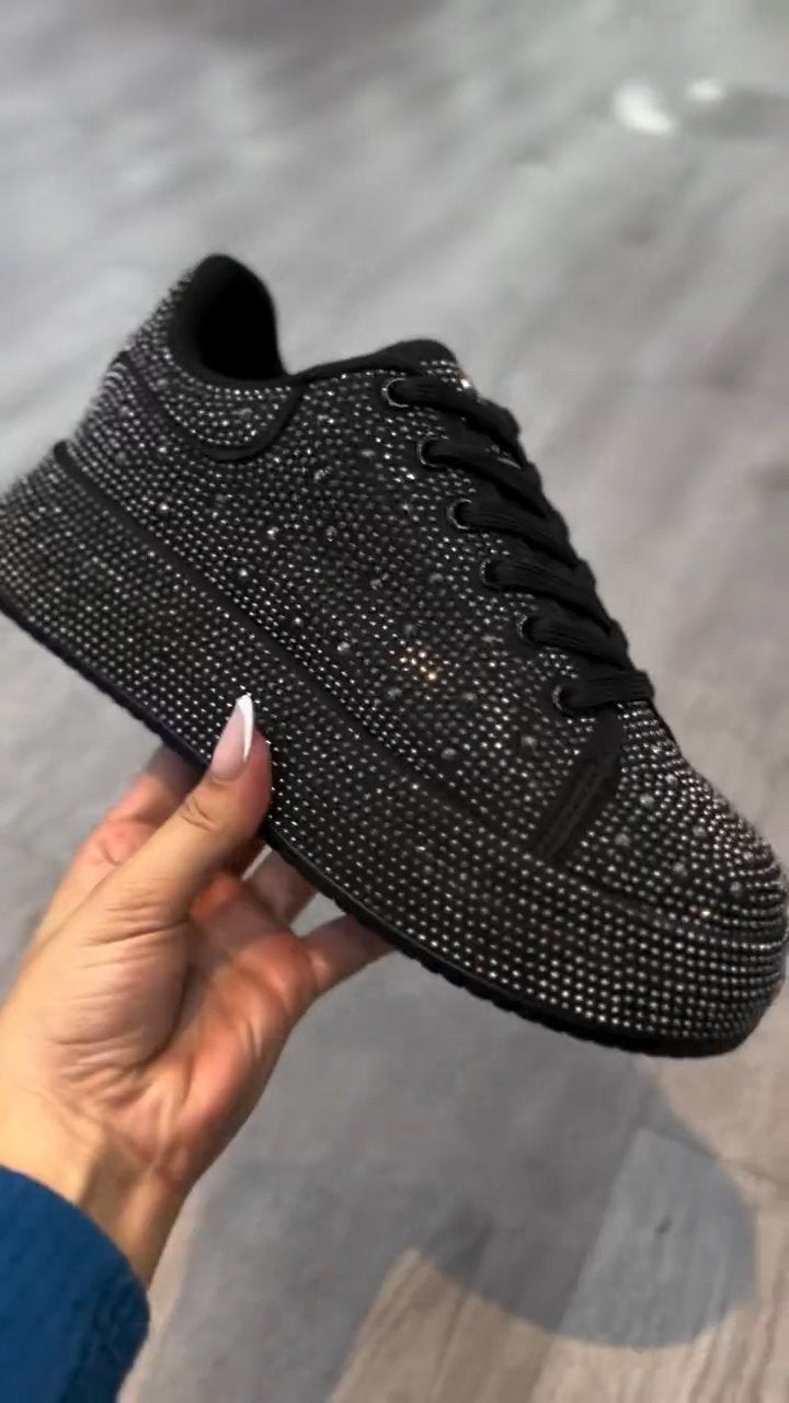 2024 Autumn New Full Diamond Muffin Thick Bottom Sneaker