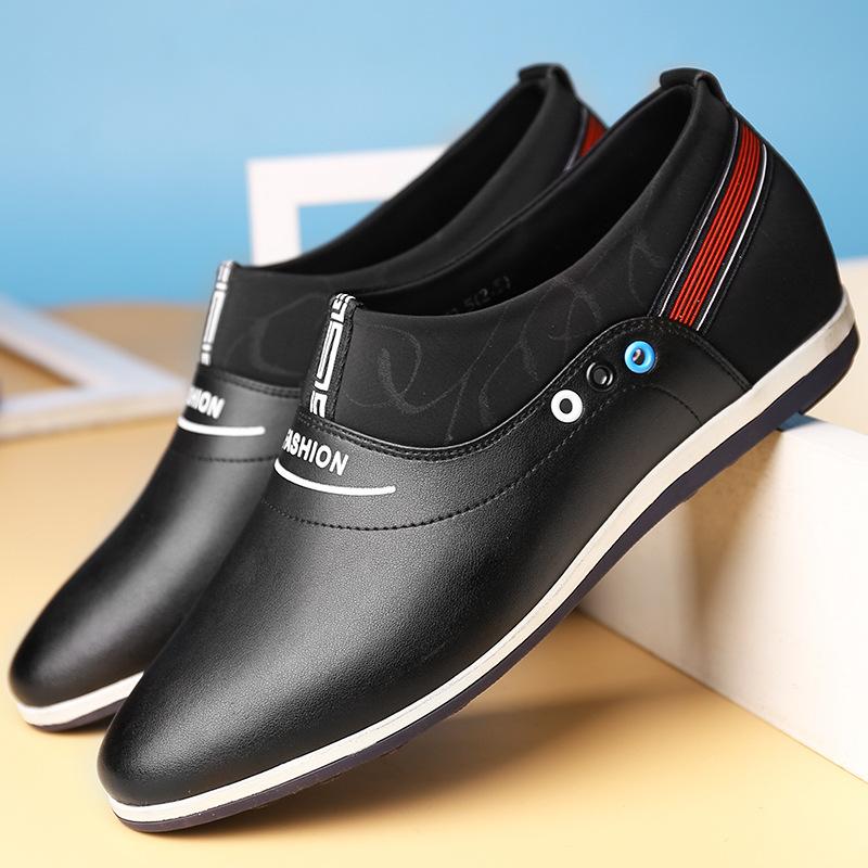 Men's breathable cowhide slip-on casual leather shoes