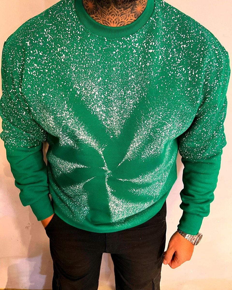 Men's Christmas Series Snowflake Sequin Fashion Sweatshirt