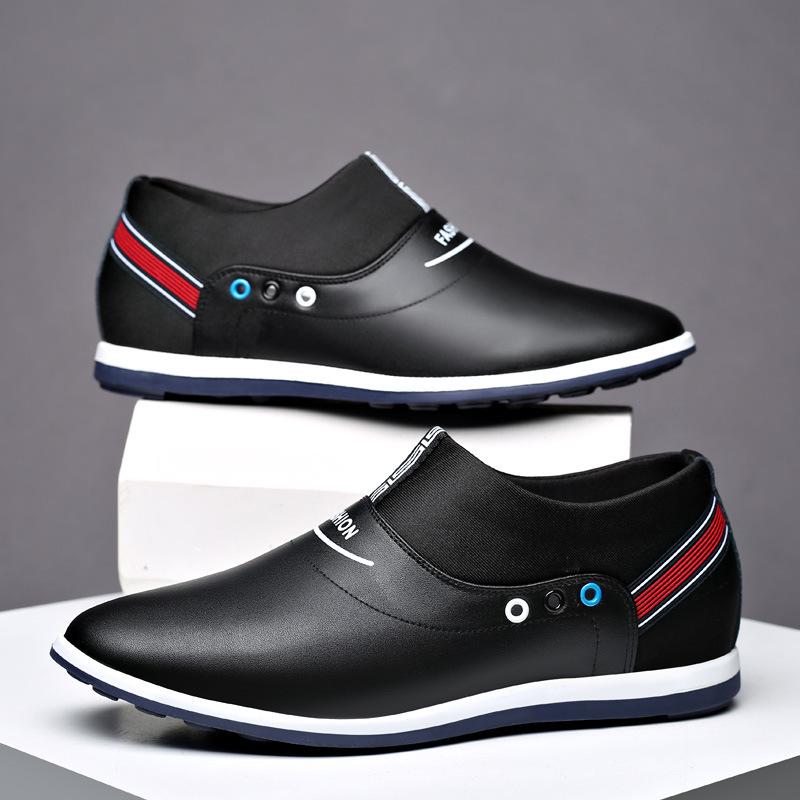 Men's breathable cowhide slip-on casual leather shoes