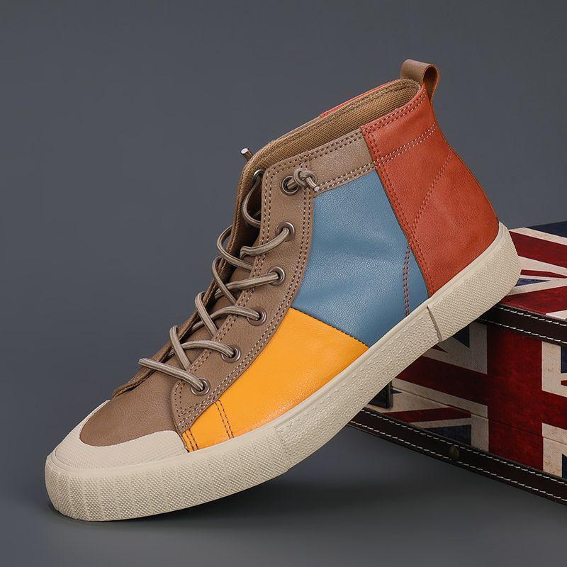 Men's Italian Leather High Top Flats