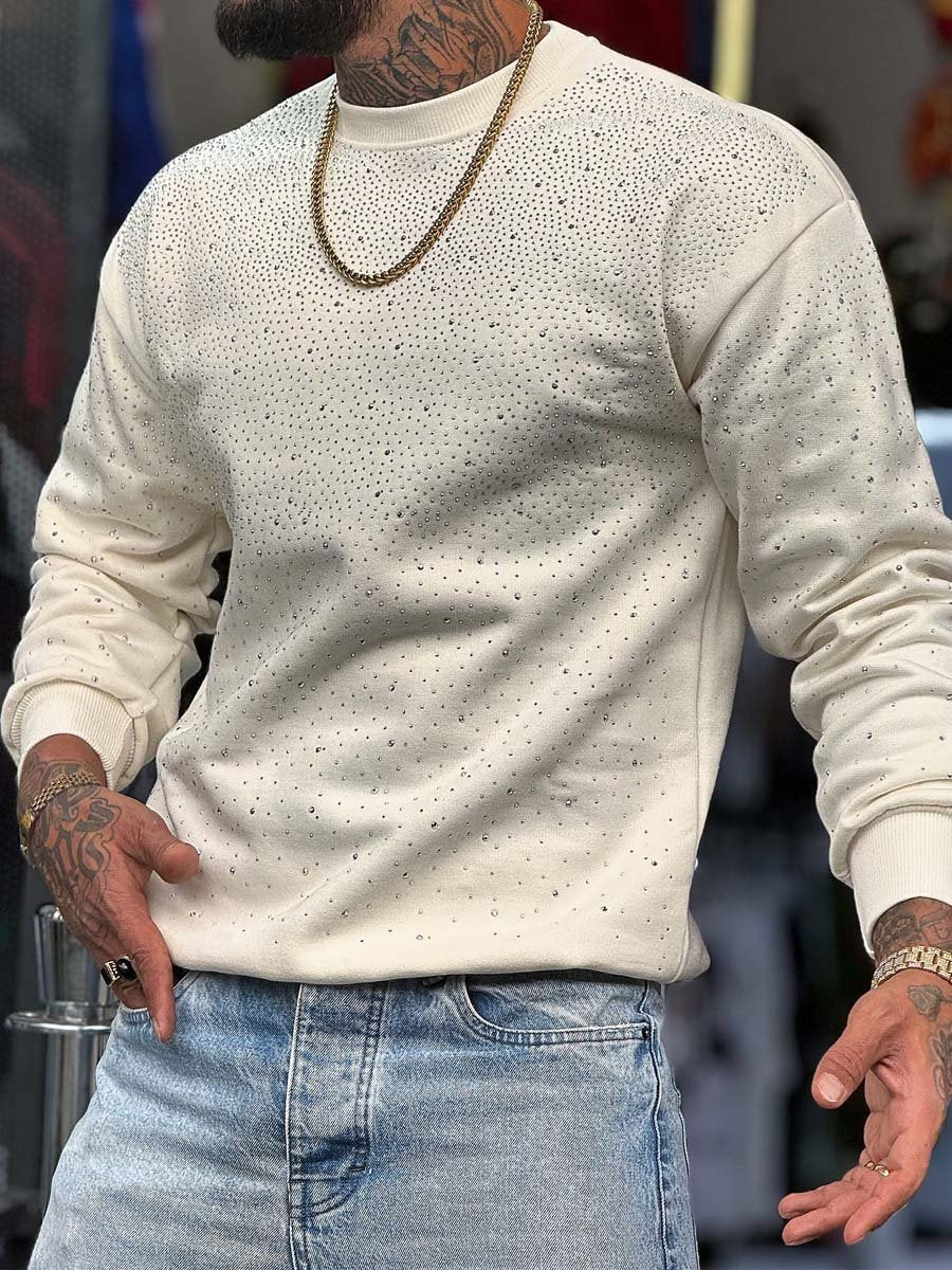 Men's Brilliant Diamond Crew Neck Long Sleeve Sweatshirt