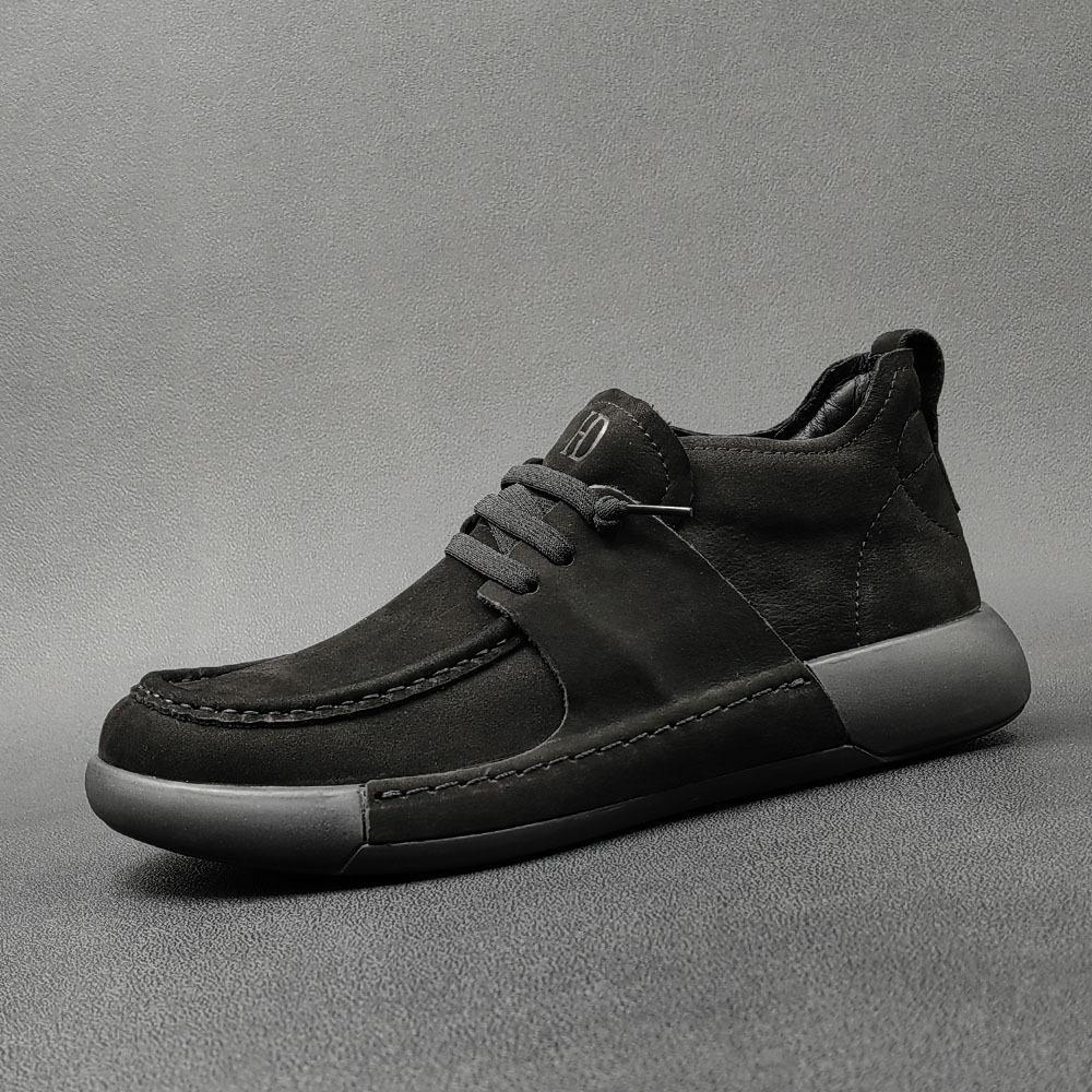 Men's leather mid-cut casual shoes