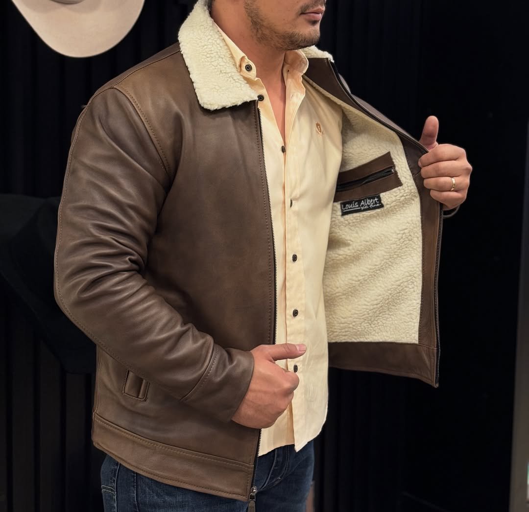 Men's Sheepskin Western Padded Warm Jacket