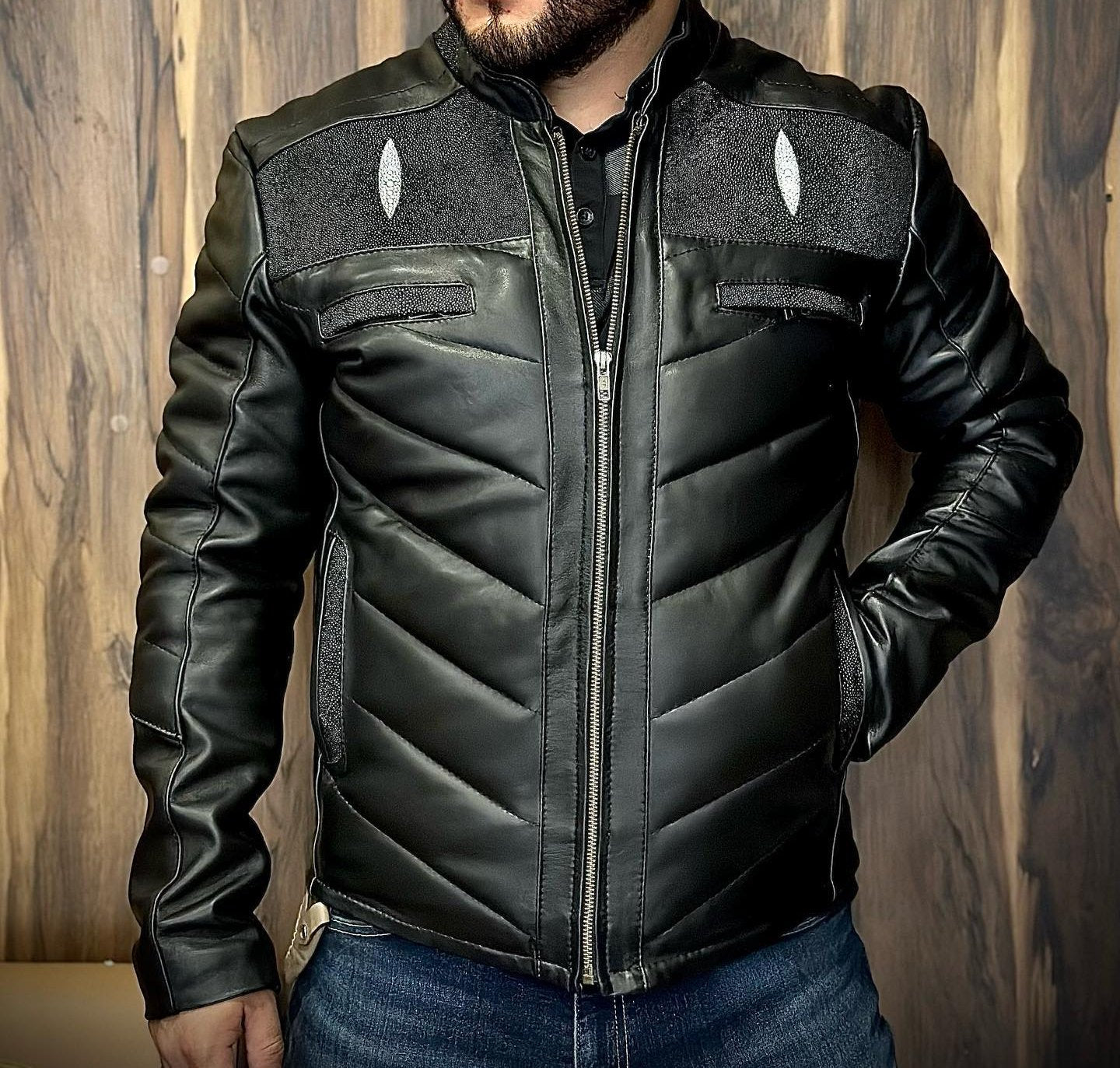 Men's Bulldog Genuine Leather Jacket