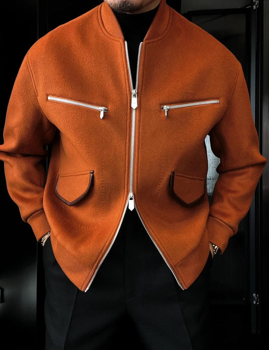 Men's Cashmere Casual Zip-Up Jacket