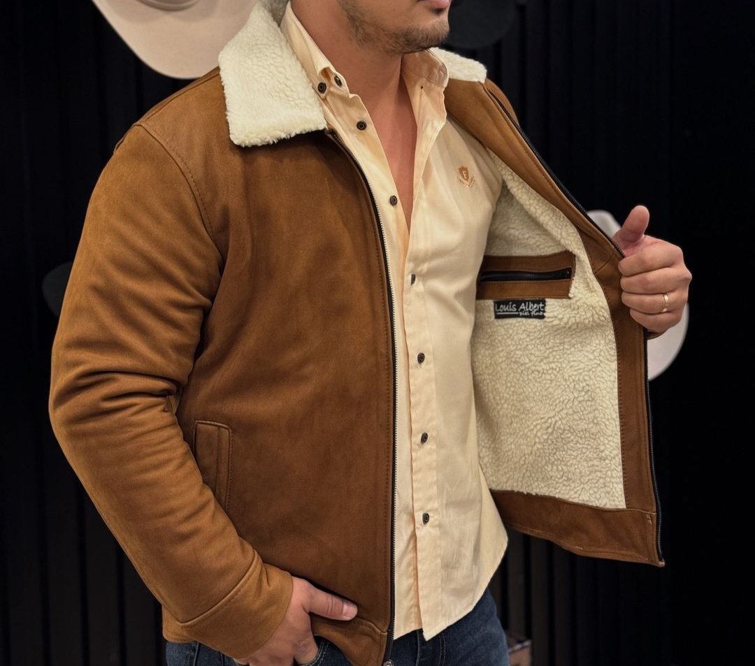 Men's Sheepskin Western Padded Warm Jacket