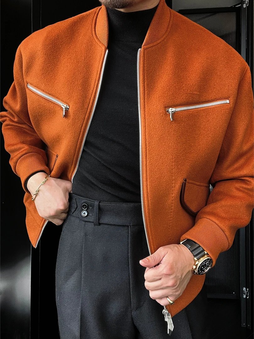 Men's Cashmere Casual Zip-Up Jacket