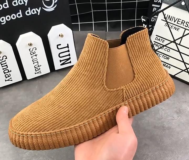 Corduroy casual slip-on shoes